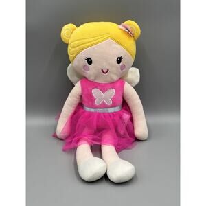 Your Zone Fairy Doll Blond Hair With Wings & Pink Tutu 19 Inch Stuffed Plush